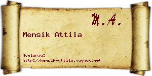 Mensik Attila névjegykártya